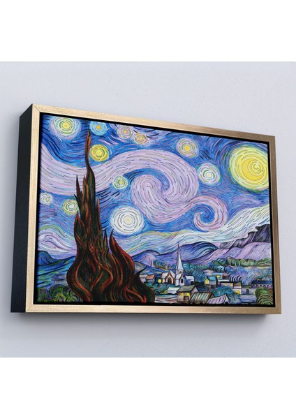 Çerçeveli Dekoratif Kanvas Tablo, Vincent Van Gogh - Yıldızlı Geceler Premium Görüntü TABLOSU-7163 modelleri