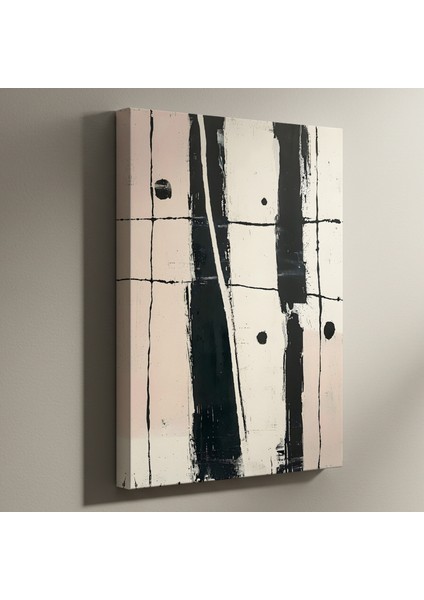 Soyut Siyah Pembe Minimalist Tablo