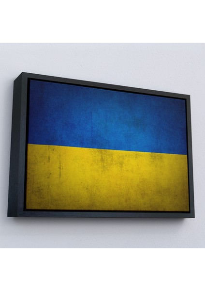 Çerçeveli Dekoratif Kanvas Tablo, Ukrayna BAYRAĞI-7270