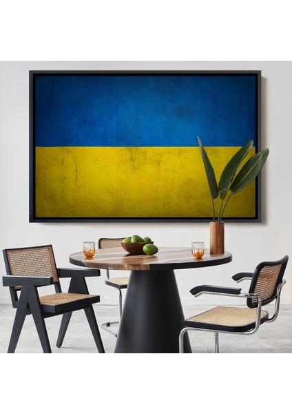 Çerçeveli Dekoratif Kanvas Tablo, Ukrayna BAYRAĞI-7270