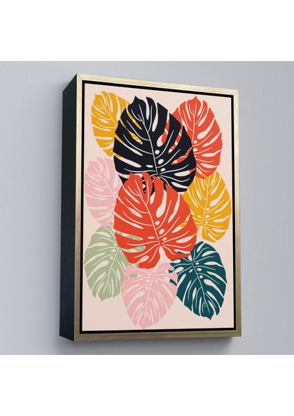 Çerçeveli Dekoratif Kanvas Tablo, Tropikal Yapraklar TABLOSU-7663 modelleri