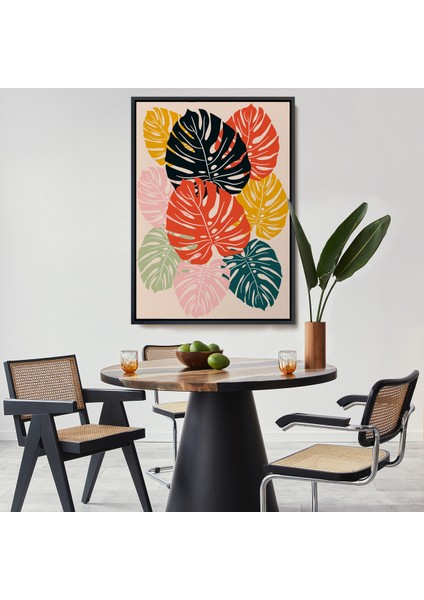 Çerçeveli Dekoratif Kanvas Tablo, Tropikal Yapraklar TABLOSU-7663