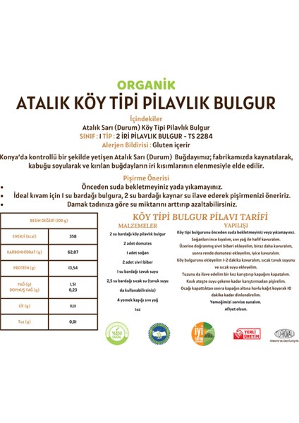 Atalık Köy Tipi Pilavlık Bulgur - 1 Kilo modelleri