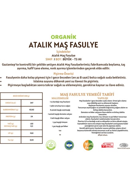 Organik Atalık Maş Fasulye - 1 Kilo modelleri