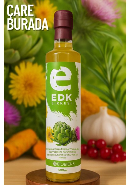 Enginar & Devedikeni & Karahindiba Sirkesi 500 ml (Biberiye, Karabaş Otu, Yaban Mersini)