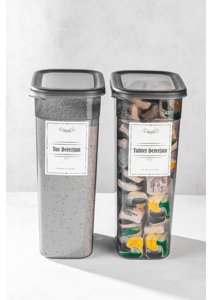 Gri 2'li Toz ve Tablet Deterjan Saklama Kutusu 3,2 Litre fiyatları