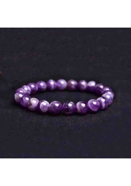 Panik Atak ve Kaygıya Karşı Destek – Doğal Ametist Taşı Bileklik - 100 %100 Doğaltaş -Elestip Ipli modelleri