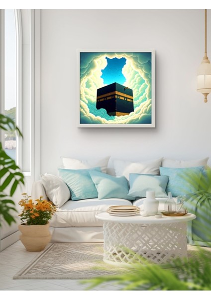 Güzel Kâbe-I Muazzama LED Tablo – 60X60 cm | Sıva Üstü Montajlı, Tak-Çalıştır Sistem, Arapuarlı modelleri