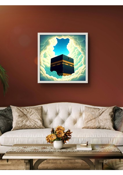 Güzel Kâbe-I Muazzama LED Tablo – 60X60 cm | Sıva Üstü Montajlı, Tak-Çalıştır Sistem, Arapuarlı indirimleri