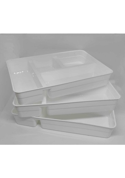 Beyaz Çok Amaçlı Düzenleyici Seti, 3'lü, Bej Renkli, Pratik ve Şık Depolama Çözümü modelleri