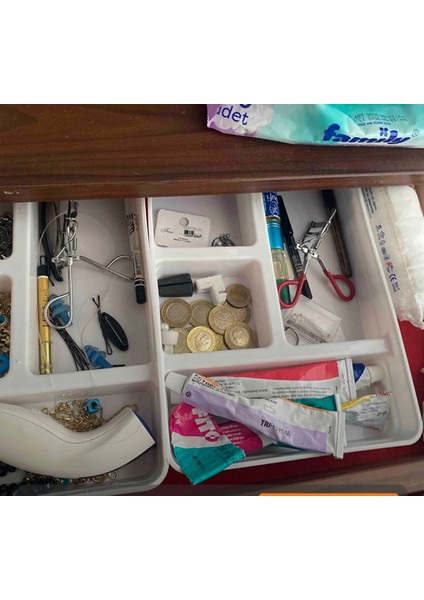 Beyaz Çok Amaçlı Düzenleyici Seti, 3'lü, Bej Renkli, Pratik ve Şık Depolama Çözümü