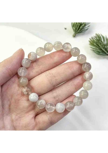 Sakura Akik Bileklik – Çiçek Taşı ile Yeni Başlangıç ve Huzur 8 mm 100%100 Doğal Değerli Şifalı Taş