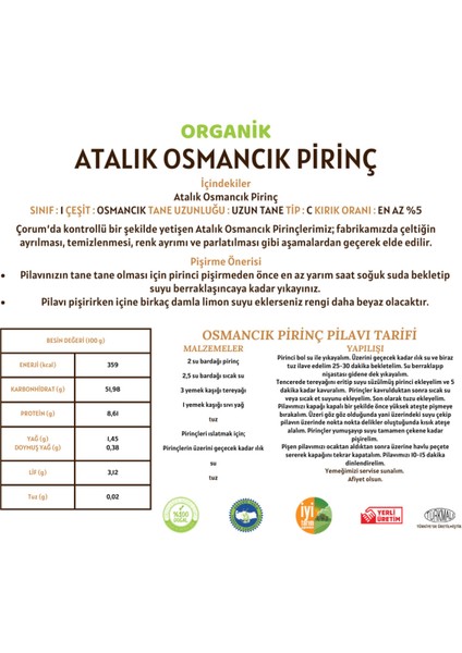 Atalık Osmancık Pirinç - 1 Kilo modelleri