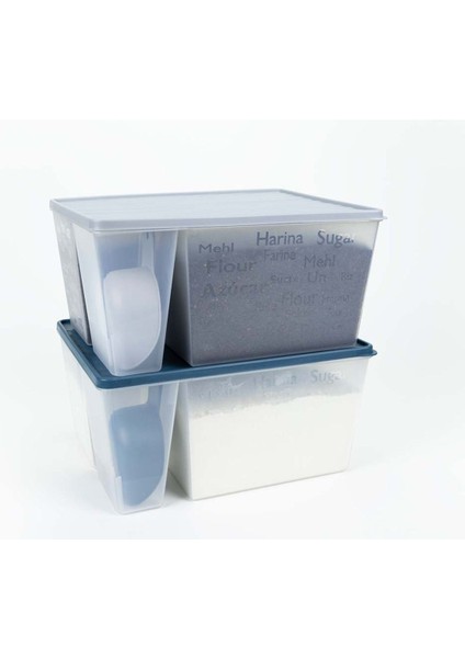 Renkli Un ve Şeker Kabı, Ölçü Kaşıklı, Pratik ve Şık Mutfak Gereci