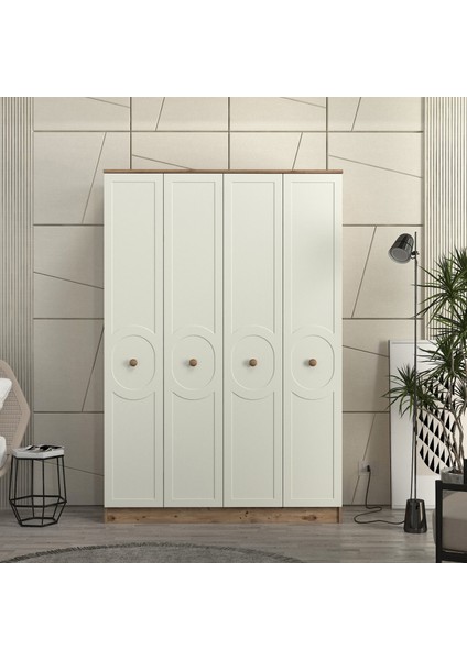 Luna 4 Kapaklı Bazalı Gardırop Tamamı Mdf fiyatları