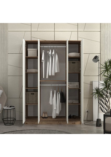 Luna 4 Kapaklı Bazalı Gardırop Tamamı Mdf modelleri