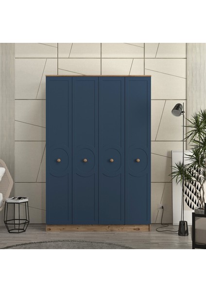 Luna 4 Kapaklı Bazalı Gardırop Tamamı Mdf fiyatları