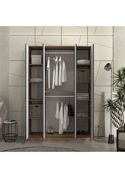 Luna 4 Kapaklı Bazalı Gardırop Tamamı Mdf modelleri