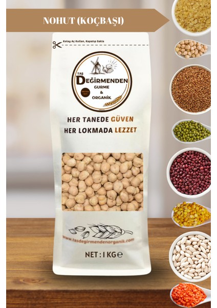 Organik Atalık Nohut (Koçbaşı) (9MM) - 1 Kilo