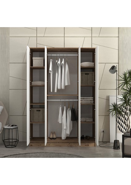 Luna 4 Kapaklı Bazalı Gardırop Tamamı Mdf modelleri