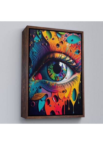 Çerçeveli Dekoratif Kanvas Tablo, Renkli Soyut Göz TABLOSU-7691 fiyatları