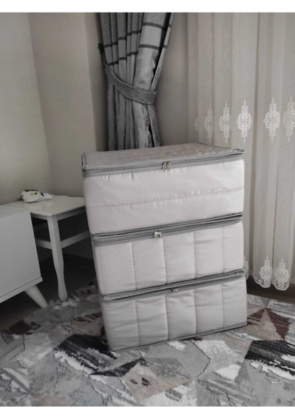 Gri Asil Hurç Mega L Boy, Şık ve Kullanışlı Dekoratif Saklama Çantası