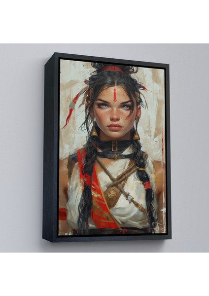 Çerçeveli Dekoratif Kanvas Tablo, Mavi Gözlü Kızıldereli Güzel Kız TABLOSU-7758 modelleri