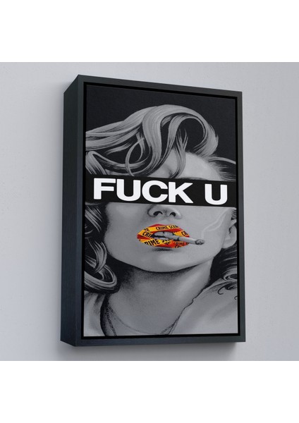 Çerçeveli Dekoratif Kanvas Tablo, Fck You Kadın TABLO-7735 modelleri