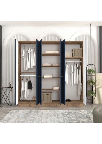 Luna 6 Kapaklı Bazalı Gardırop Tamamı Mdf modelleri