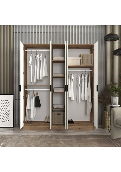 Derin 5 Kapaklı Bazalı Gardırop Tamamı Mdf modelleri