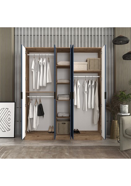 Venüs 5 Kapaklı Bazalı Gardırop Tamamı Mdf modelleri