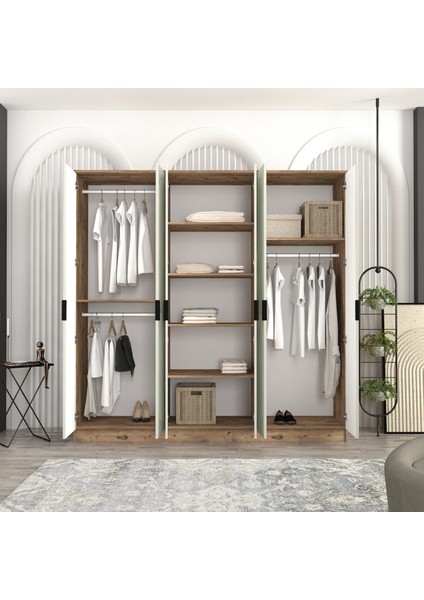 Derin 6 Kapaklı Bazalı Gardırop Tamamı Mdf modelleri