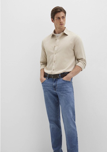 Keten Karışımlı Bej Gömlek 0211641-70039 fiyatları