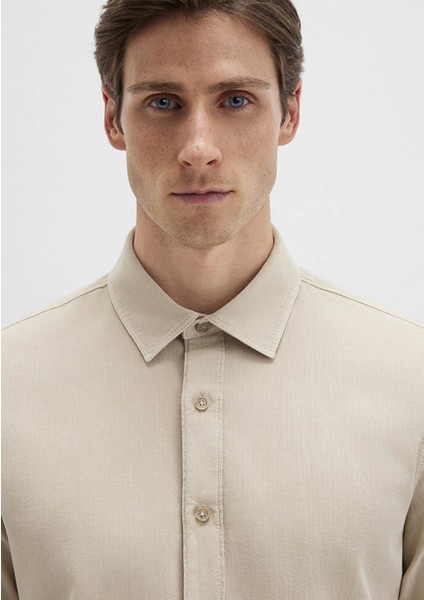Keten Karışımlı Bej Gömlek 0211641-70039 indirimleri