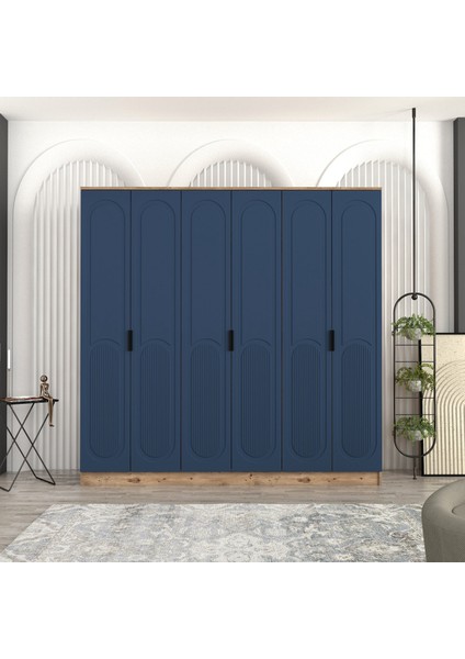 Derin 6 Kapaklı Bazalı Gardırop Tamamı Mdf fiyatları