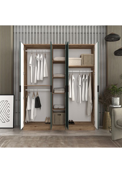Derin 5 Kapaklı Bazalı Gardırop Tamamı Mdf modelleri