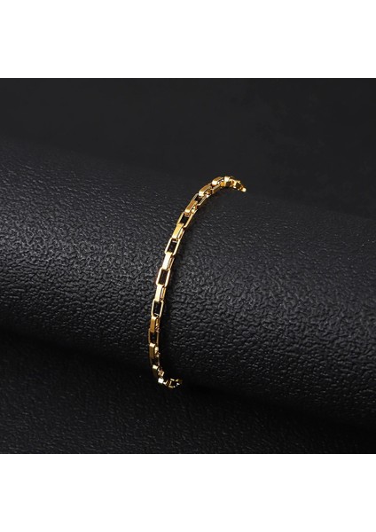 Altın Kaplama Kadın Zincir Kolye ve Bileklik Seti