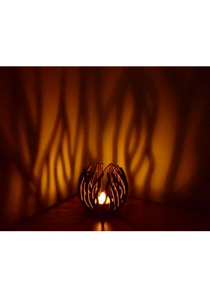 3D Baskı Dekoratif Tealight Mumluk-Modern Tasarım, Pla Malzeme, El Yapımı Şık Aksesuar-Siyah-03