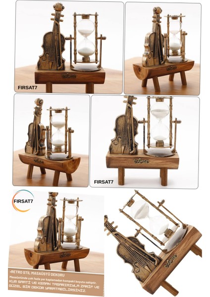 Dekoratif Keman Tasarımlı Kum Saati Sevgiliye Dosta Hediyelik Şık Biblo Ev Ofis Hediyelik modelleri