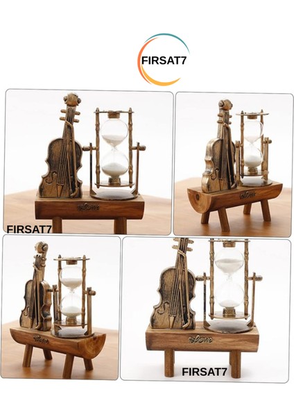 Dekoratif Keman Tasarımlı Kum Saati Sevgiliye Dosta Hediyelik Şık Biblo Ev Ofis Hediyelik