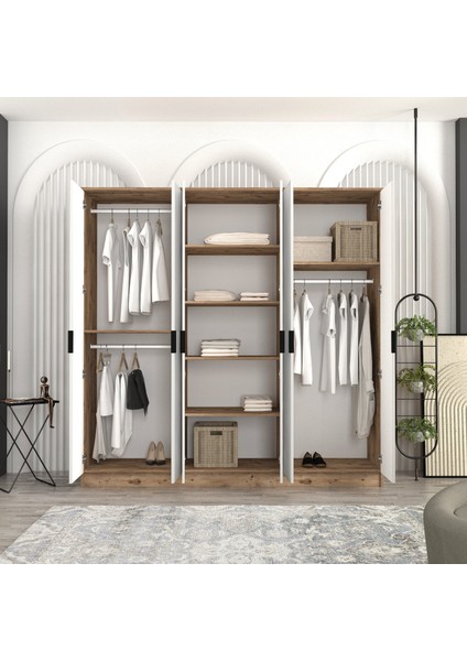 Venüs 6 Kapaklı Bazalı Gardırop Tamamı Mdf modelleri