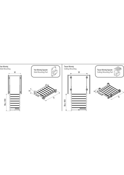 Gri Teleskopik Raylı Pantolonluk, 45CM, Plastik Kapaklı, Pratik ve Şık Tasarım modelleri