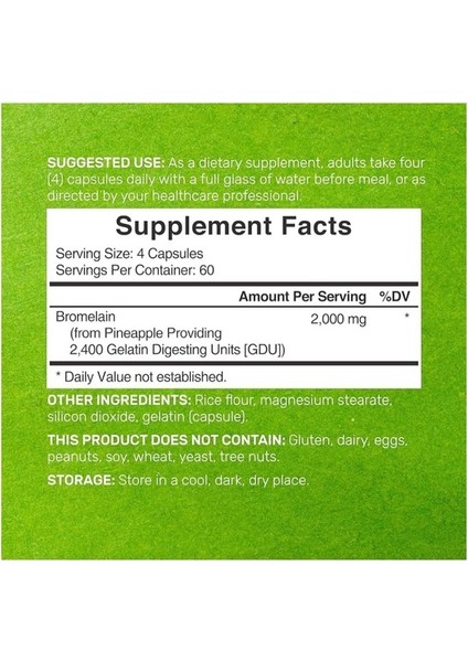 Bromelain 2.000 Mg 240 Capsules fiyatları
