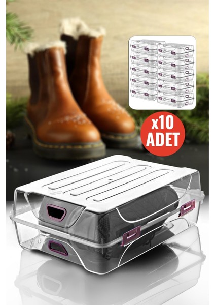 10'lu Beyaz Bot Saklama Kutusu Seti, Pratik ve Şık Organize Çözümü