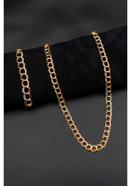 Altın Kaplama Uzay Yolu Model Kadın Kolye ve Bileklik Set