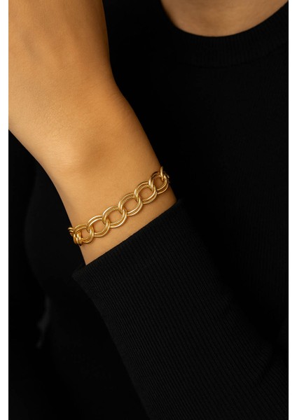 Altın Kaplama Uzay Yolu Model Kadın Kolye ve Bileklik Set