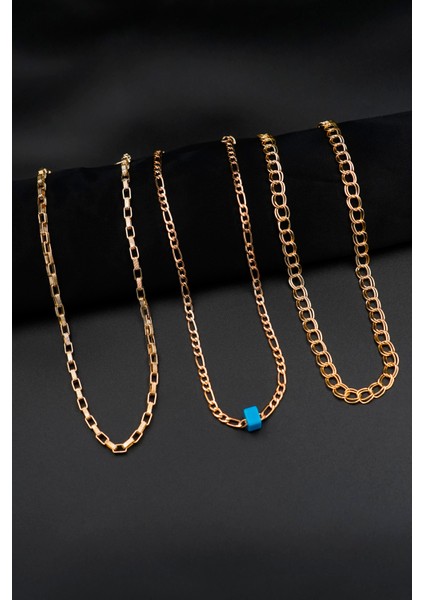 Altın Kaplama Kadın Kolye 3'lü Set