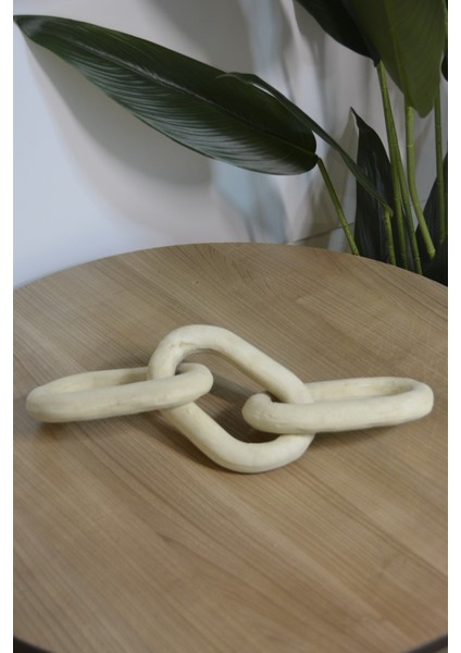 Dekoratif Ahşap Görünümlü Seramik Büyük Zinzir Obje - 43 cm fiyatları