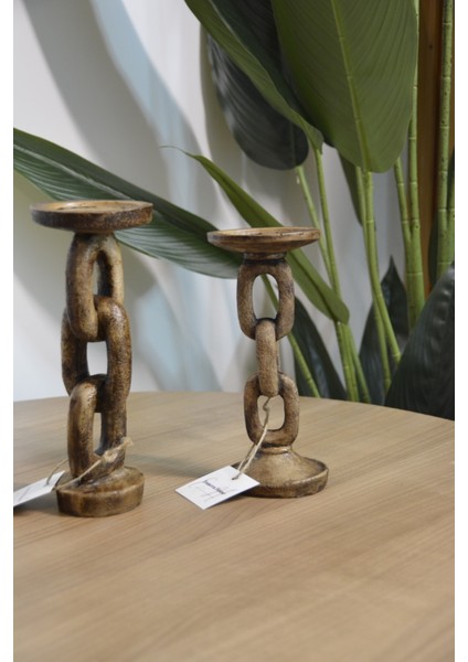 2 Li Dekoratif Zincir Şamdan Obje modelleri