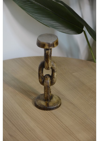 2 Li Dekoratif Zincir Şamdan Obje